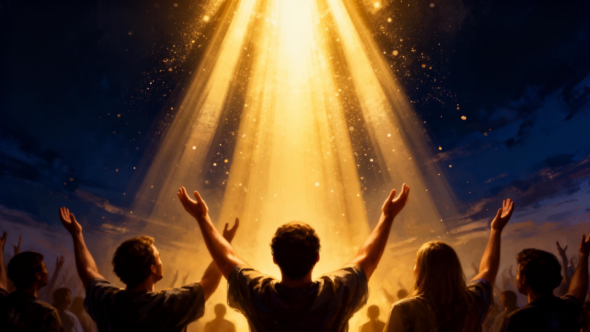 Estúdio de rádio gospel com microfone e mesa de som durante transmissão ao vivo